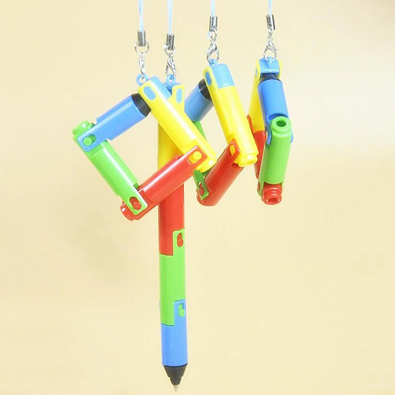 

Creative 10 Pcs/lot Cartoon Folding Pen Ballpoint Pens Stationery Office School Prize Writing Pens Cute Prize Gift Free Shipping
