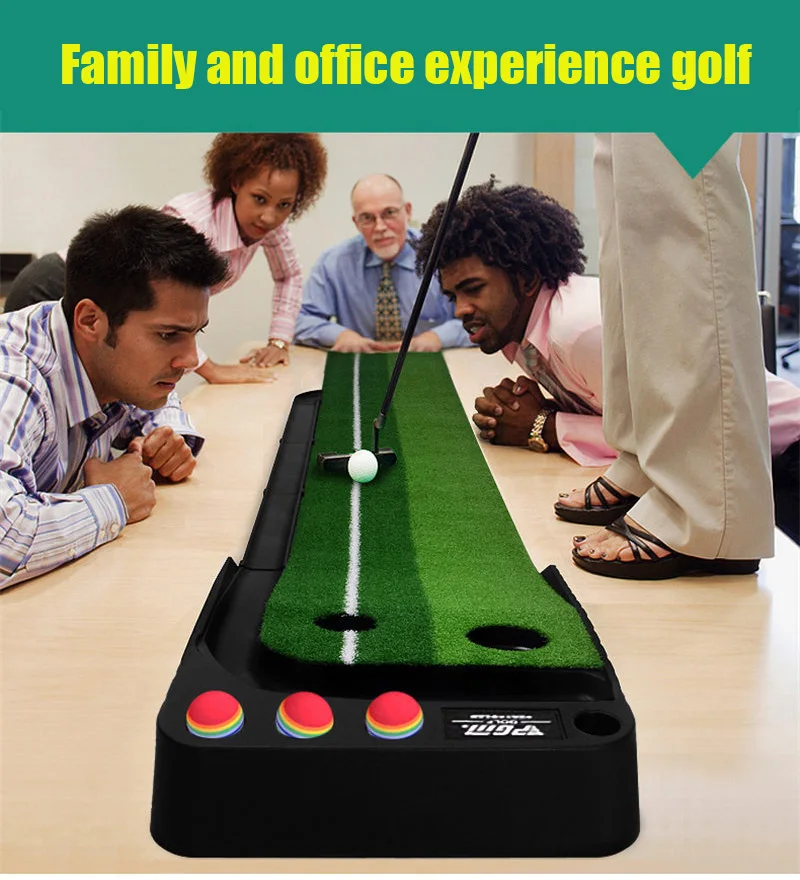 PGM indoor Golf Putter Practice Set Putting Green Trainer Green Mat Automatic Return Fairways Equipment Golf Training Aids (21)