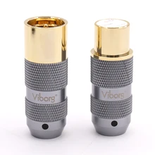 4Pieces Hifi Audio Cable Balance 3Pins Viborg 99.998% pure copper 24K Gold plated XLR Connector Plug viborg 99 998% pure copper 3p male female xlr plug connector jack hifi audio mic cable balance adapter 24k gold rhodium plated