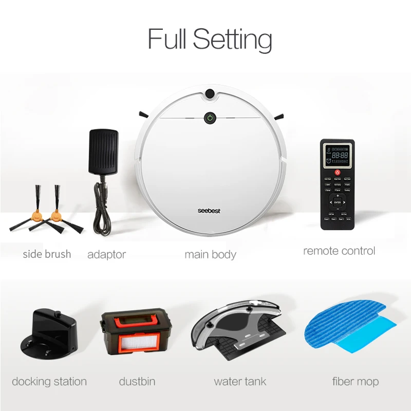 Seebest D752 Wi Fi приложение управления Роботизированный пылесос с мокрой уборкой и