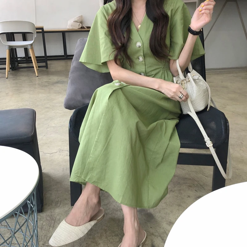 

Cotton Plus size Elegant Summer Dress Girls Boho Female Vintage Dress Women Short Sleeve Women Shirt Dresses Long Robe Vestido