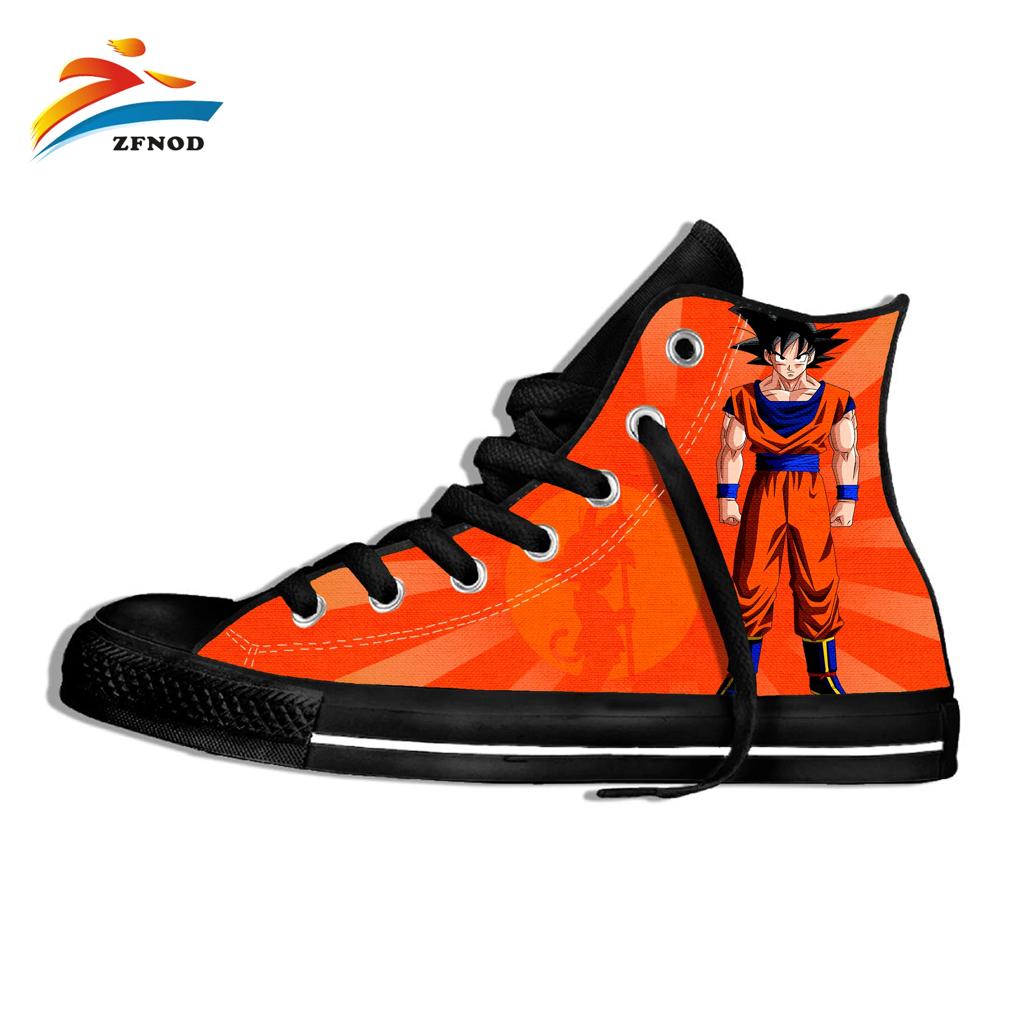 

Dragon Ball Shoes Orange V Neck 3D Printed Dragon Ball Z Casual Ultra Instinct Master Goku Anime Summer Hi Tops Vulcanized Shoes