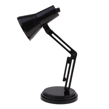 

1/6 Scale Black LED Desk Lamp Model Furniture for //Blythe/BJD Dollhouse Accessory Kids Pretend Play Toy