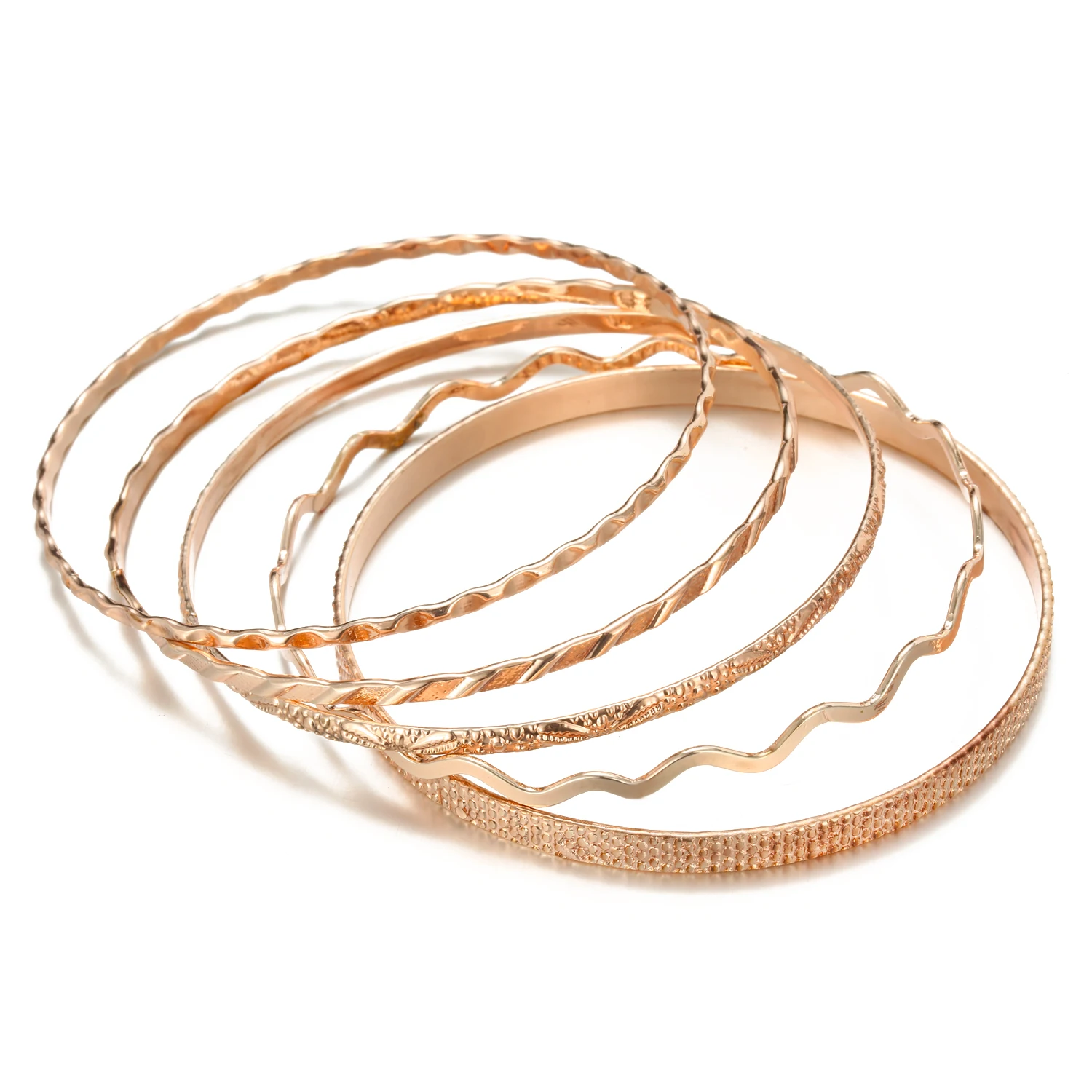 

New fashion jewelry accessories Simple Metal Rose Gold Silver Bangle best gift for girl women wholesale
