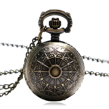 

Bronze Copper Spider Web Design Small Size Ball Shape Pocket Watch Women Men Necklace Birthday Gift Clock Reloj De Bolsillo P65