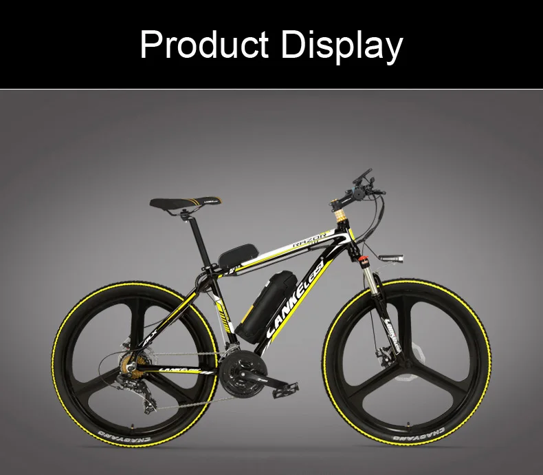 Perfect 26 Inch 7 Speed Electric Bicycle 5 Grade Pedal Assist 48V Strong Battery Mountain Bike, with 3.5 Inches Big LCD Display 15