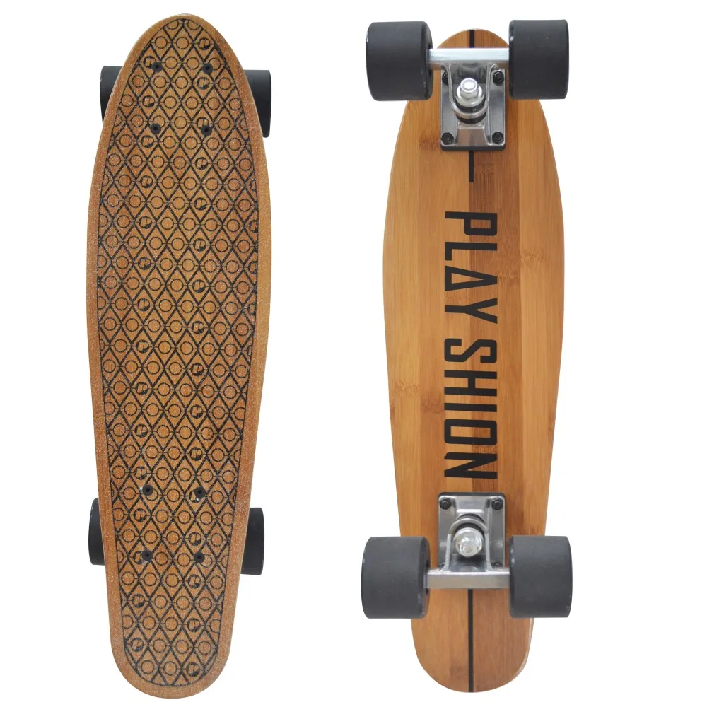 PLAYSHION Maple Mini Retro Cruiser Skateboard 22 Inch on