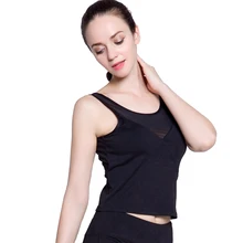 Besgo для женщин спортивный жилет тонкий сетчатый пэчворк Одноцветный накладные чашки для груди жилет для йоги высокоэластичная майка для бега Топы