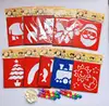6pcs Plastic Picture Drawing Template Stencils Rulers Painting Kids Diy Art Paper Coloring Cards Scraping Drawing Toys GYH 5
