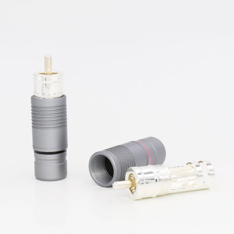 Conector da Ligação Alta Qualidade Sombra Prata Banhado Rca 4 Pcs - Image 5