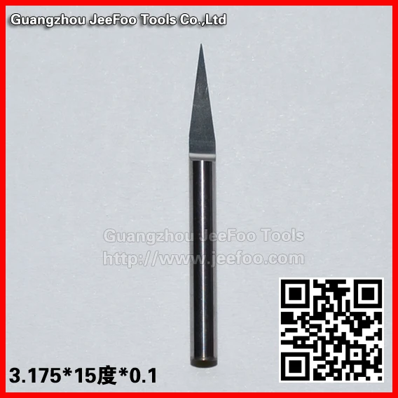 

3.175*15degree*0.1 Jeefoo Flat Bottom Engraving Tools, Carbide Tool Bits, PCB Carving Cutters, Woodworking Router Bit