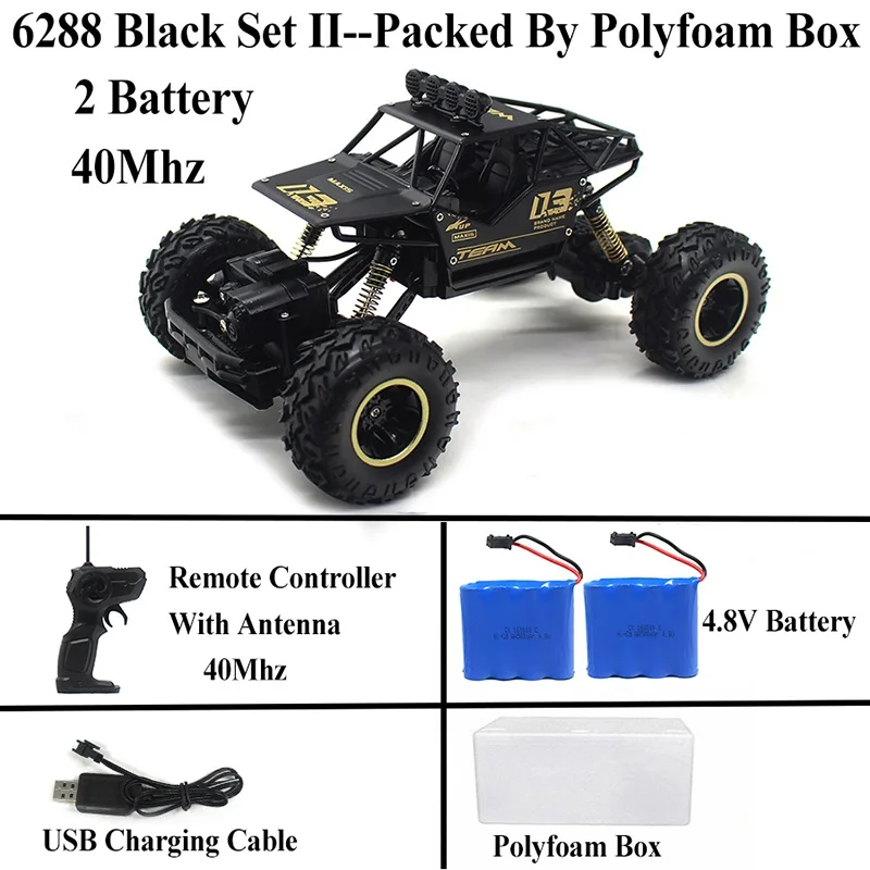 1:18 машинка на радиоуправлении 4WD 2,4 Ghz Рок Гусеничный пульт дистанционного управления игрушки машины на радиоуправлении игрушки для детей 8888 - Цвет: Black Set 2