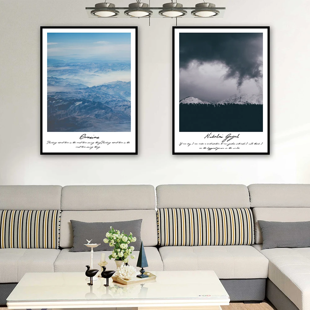 

Nordic Style Mountain range Grassland wharf Art Canvas Poster and Print Canvas Painting Decorative Wall Decor OP0014