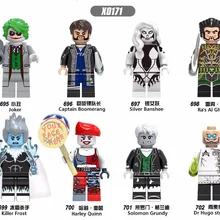 80 шт. X0171 Супер герои Marvel Джокер Капитан Бумеранг серебро Банши убийца Фрост Харли Квинн строительные блоки игрушки