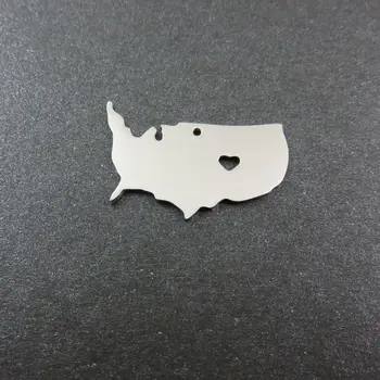 

HALAMAKA03 Fashion USA State Map Stainless Steel Mississippi New mexico Utah Texas Washington...