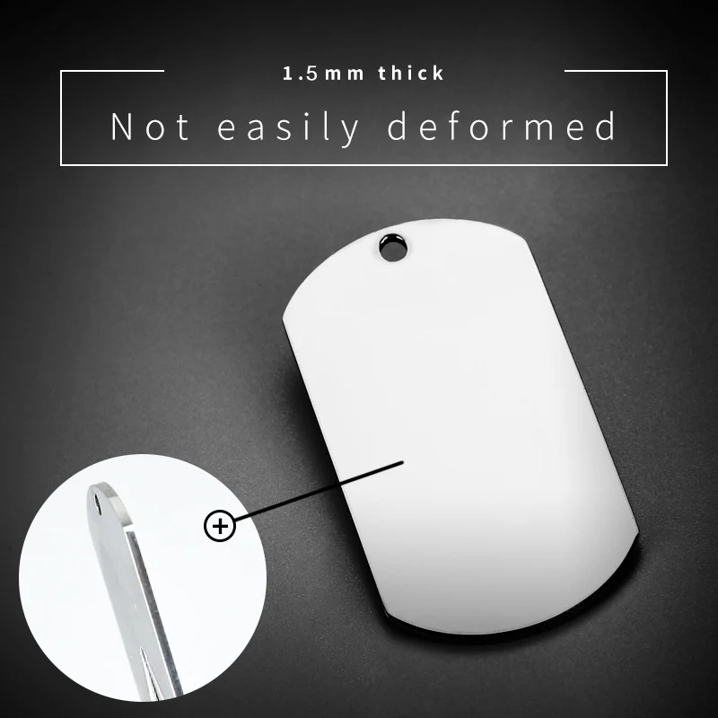 100% Dogtag для мужчин из нержавеющей стали пустая металлическая бирка военная