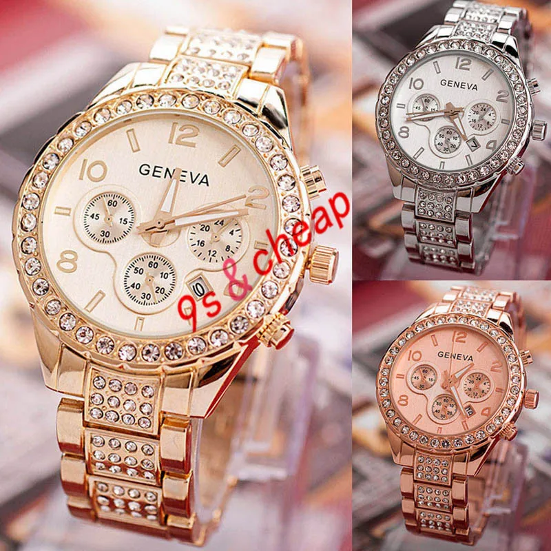  Women Fashion Luxury Crystal Quartz Watch Free shipping #160717