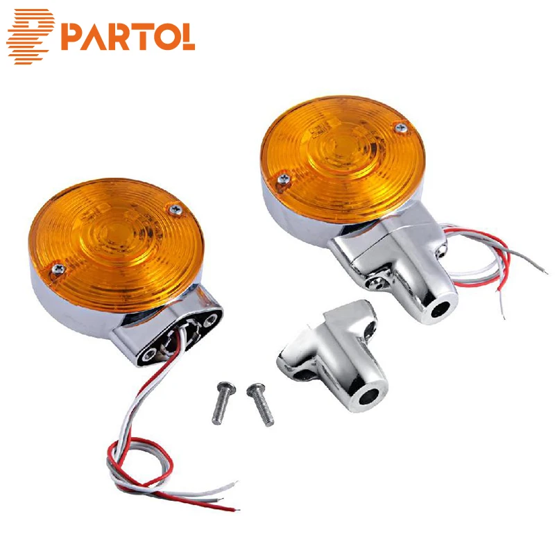 

Partol Chrome Motorcycle LED Turn Signals Rear Facing Side Marker light Auxiliary Driving Lamp Amber 12V Universal For Harley