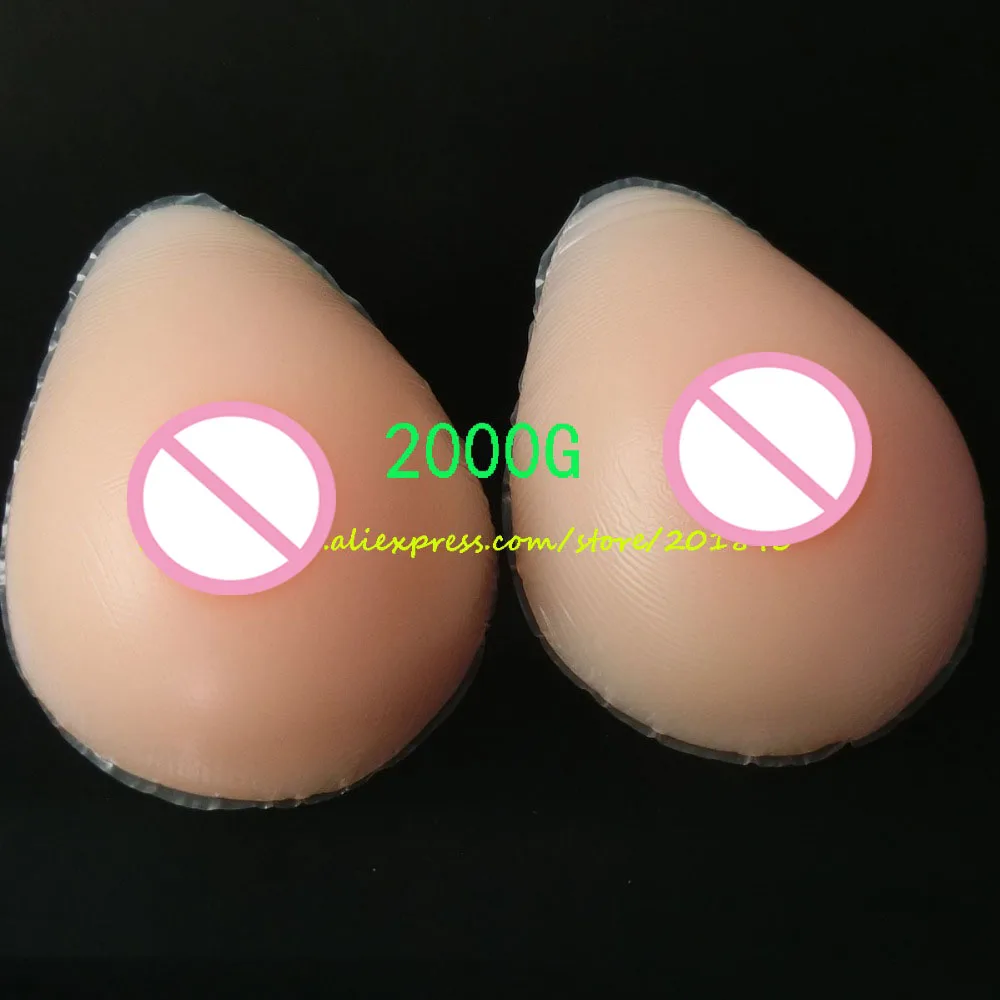 

Silicone Fake False 2000g/Pair Huge Breast Form Artificial Chest Prosthesis Crossdressers Boobs Enhancer Teardrop Shape