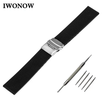 

Silicone Rubber Mesh Pattern Watch Band 19mm 20mm 21mm 22mm for Timex Weekender Expedition Strap Wrist Belt Bracelet