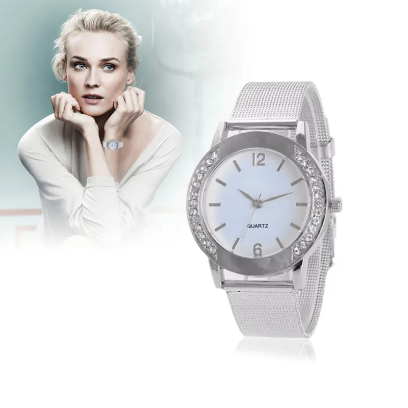 

Hot Sale New Fashion Women's Clock Crystal Golden Stainless Steel Analog Quartz Wrist Watch Top Brand Luxury Crystal watch %9
