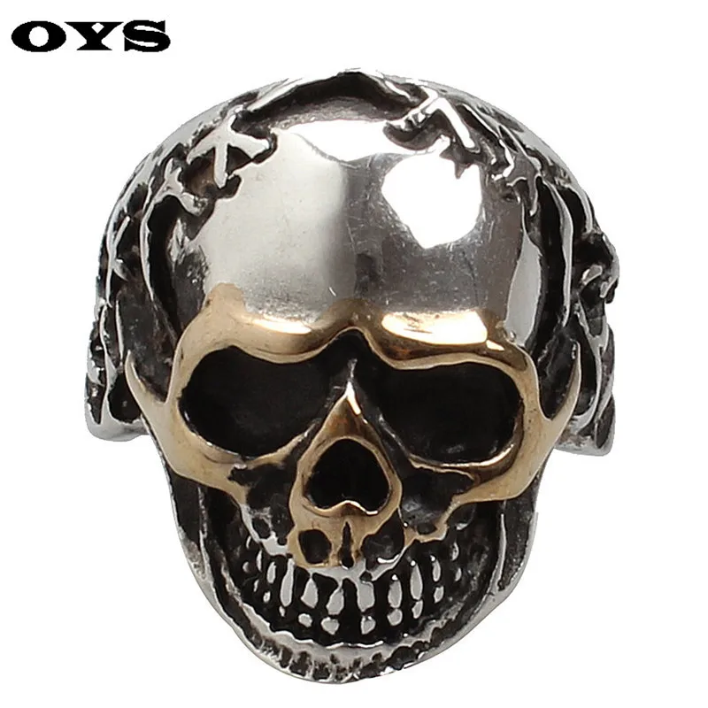 NEW Hot Selling Fashion Titanium Stainless steel Classic Retro Skull Men’s Big Skull Ring US 7-12 FREE SHIPPING