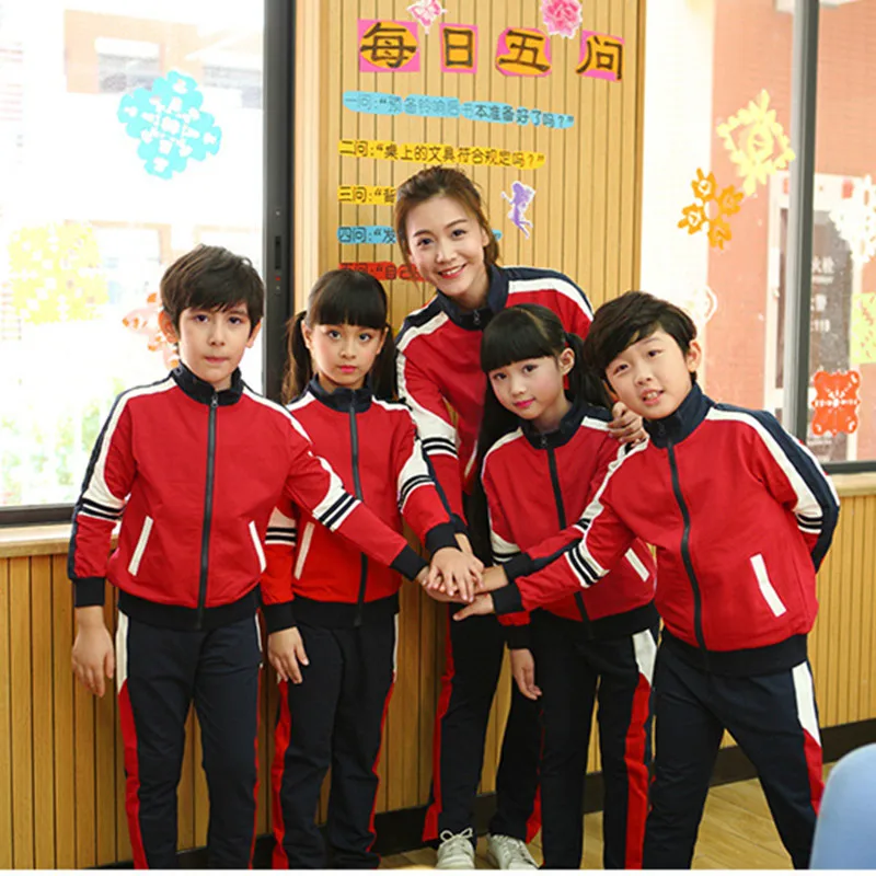 

Back to School Uniform Suits for Students Boys and Girl Long Sleeve Sportswear Suits Brothers and Sisters Family Outfits Sets