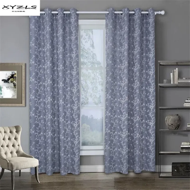 XYZLS American Style Jacquard Blackout Curtain For Living Room Window