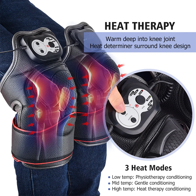 Колено вибрации Отопление Массажер коленный сустав физиотерапия устройства массаж Электрический боли реабилитации оборудования