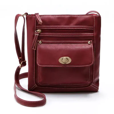 Европейский стиль, женские сумки-мессенджеры, портативная Женская сумка через плечо на кнопках, винтажная женская сумка из искусственной кожи, женские сумки A582 - Цвет: red crossbody