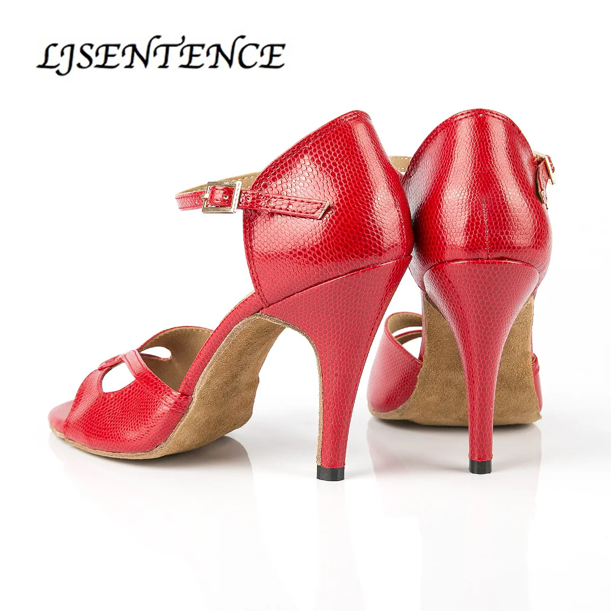 

Ballroom Latin Dance Shoes Dancing Heels for Women Leather Red Tango Shoe Ladies Open Toe Salsa Female High Heels 10cm Spike