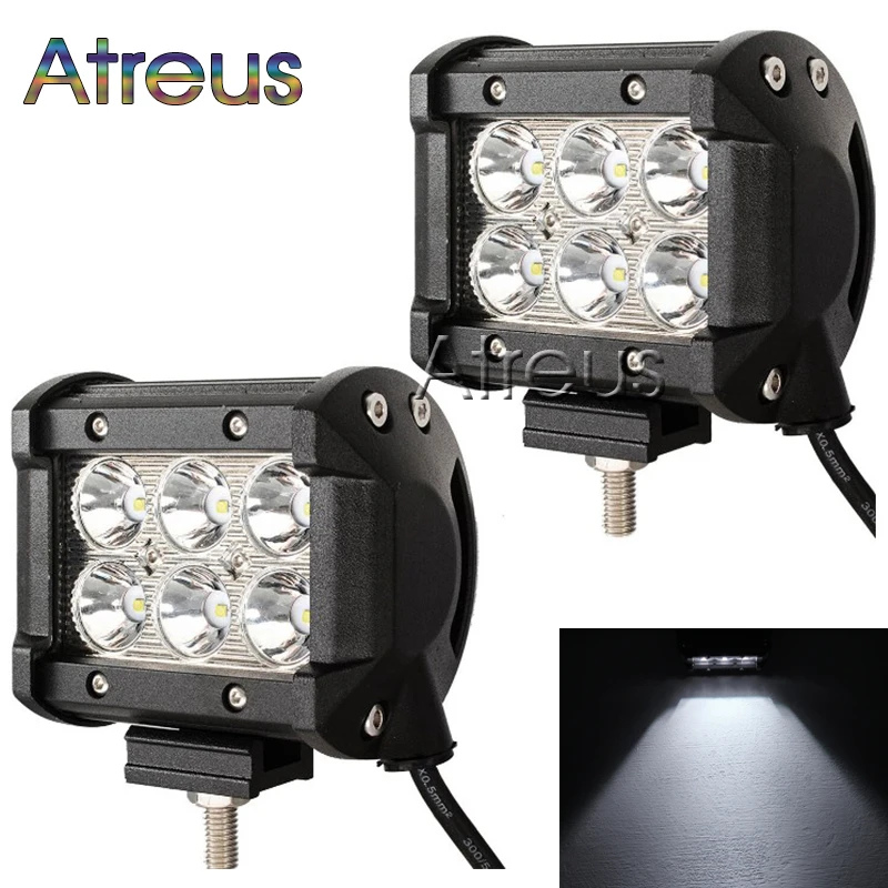 

2X 4Inch 18W Car LED Work Light Bar 12V 24V Spot DRL For ATV 4X4 Truck 4WD Offroad Trailer Motorcycle Jeep SUV Driving Fog Lamp