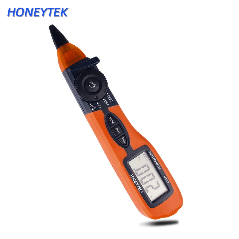 

HONEYTEK Mini Digital Multimeter Auto Range Voltage Indicator Test Pencil Probe Ohmmeter Diode measurement Max Data HOLD TEST