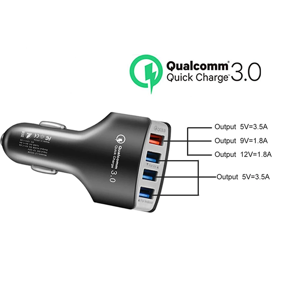 Tendway автомобильное USB зарядное устройство Qc 3,0 2,0 Авто Мульти USB Qi быстрое зарядное устройство Быстрая зарядка мобильного телефона автомобильное зарядное устройство для iPhone samsung