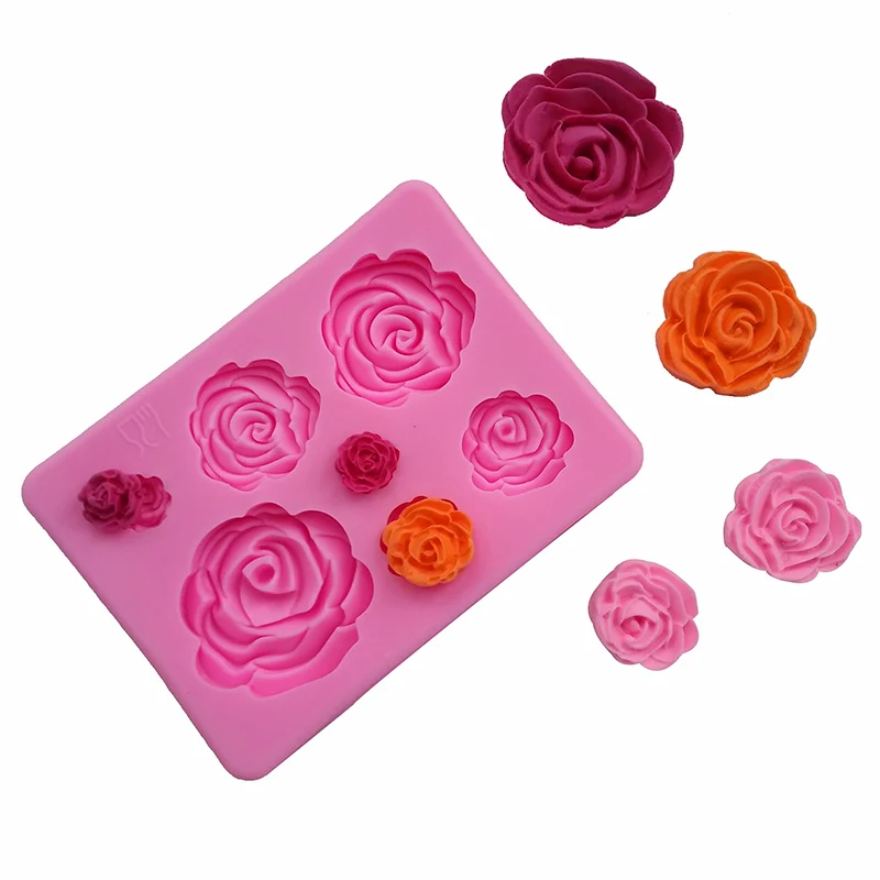 

Rose Flowers Shaped Fondant Silicone Mold 1PCS 3D Craft Chocolate Baking Mold Cake Decorating Tools Kitchen Pastry Tool