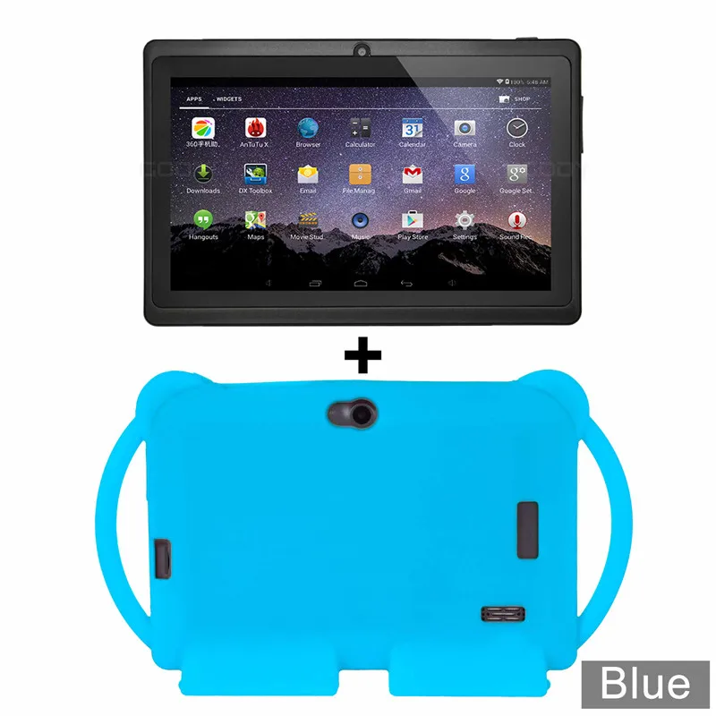 Tablet and blue case XGODY 7 дюймов Детские планшеты ПК Android 8,1 1 Гб оперативной памяти, 16 Гб встроенной памяти, 1024*600 HD Экран Планшеты с подставкой силиконовый чехол Обложка для детей, Wi-Fi - Комплект: Tablet and blue case