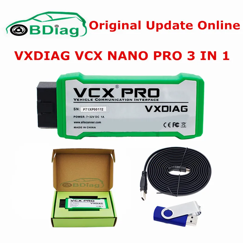 

Original Update Online VXDIAG VCX 3 in 1 NANO Pro Multi-Brands WIFI Connection Car Diagnostic Scanner Tool VXDIAG 3in1 Free Ship
