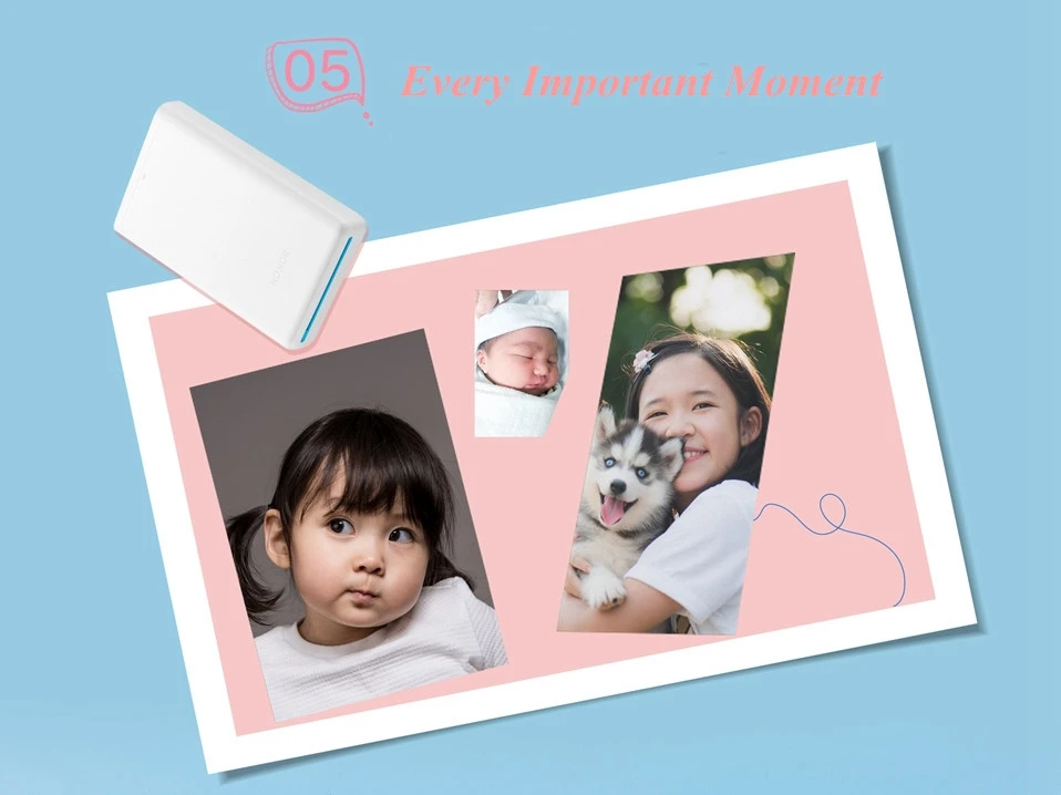 Original Huawei Honor Mini Photo Printer Paper Support DIY Share 500mAh Pocket Printer AR Zink Portable Printer Pocket Paper