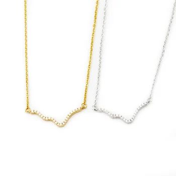 

Wholesale 10pcs/lot Chic CZ Heartbeat Wave Necklaces Pendants Crystal ECG Pulse Statement Necklace Women Doctor Nurse Jewelry