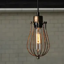 Высокое качество американский деревенский стиль винтажная окрашенная подвесная железная клетка с одной головкой E27 держатель лампы для дома для отеля для бара Декор распродажа