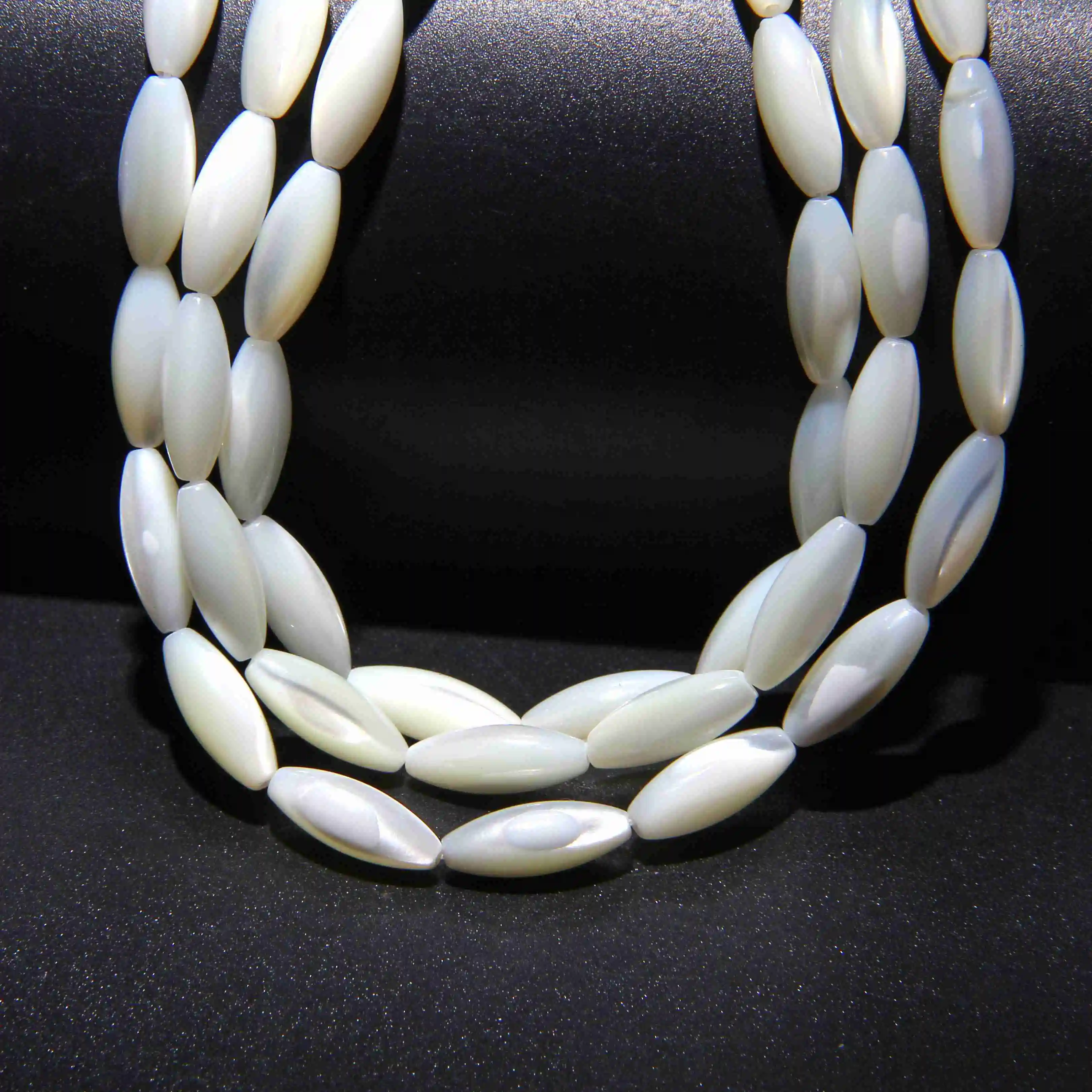 

6*14mm White Natural Mother of Pearl Shell Oval Tear Drop Pearl Mother Beads Shell Necklace Bracelet 15"Approx 39CM Per Strand