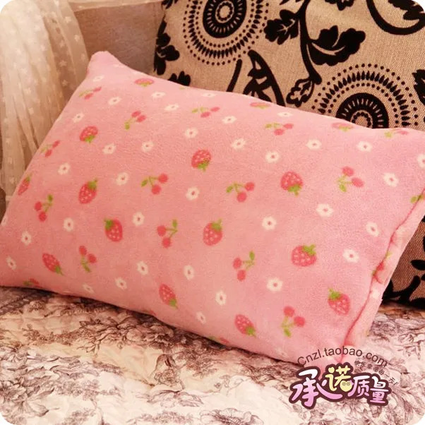 Cherry Small Strawberry Pillow Case Pillow Covers Set Coral Fleece