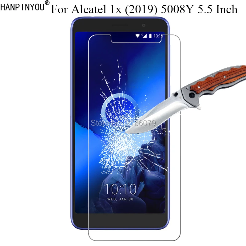 

1 Pc / 2 Pcs 9H 2.5D Tempered Glass Screen Protector For Alcatel 1x (2019) 5008Y 5.5" Protective Film + Clean Tools