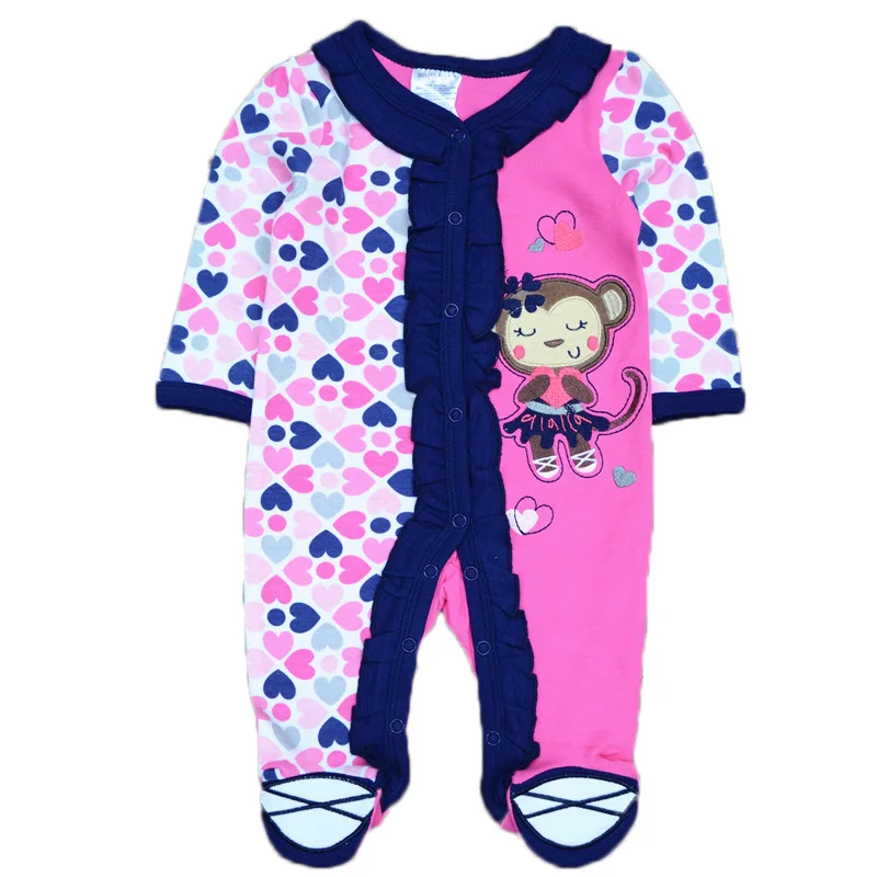 Buy 2017 new Children pajamas baby rompers newborn baby rompers long sleeve