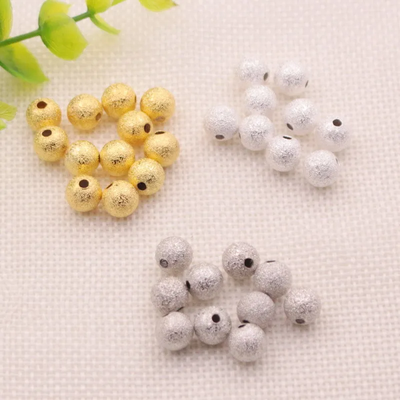 

500Pcs/lot Scrub Alloy DIY Beads Accessories Braid Beads Children Toys 4mm