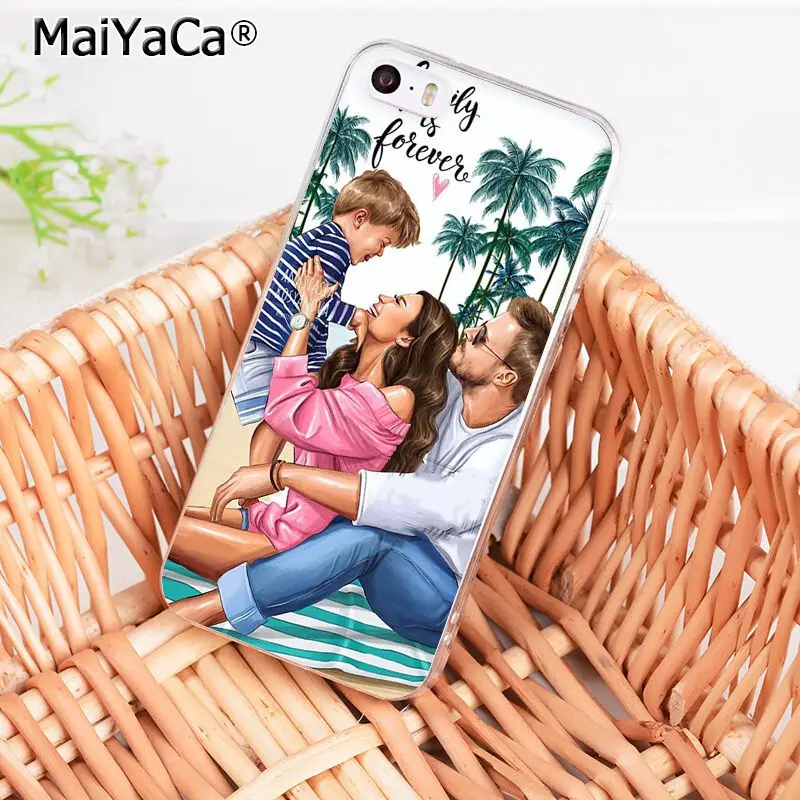 MaiYaCa модные коричневые волосы для мамы и дочки Quee чехол для телефона для iphone 11 Pro 11Pro Max 8 7 6 6S Plus X XS MAX 5 5S SE XR - Цвет: A7