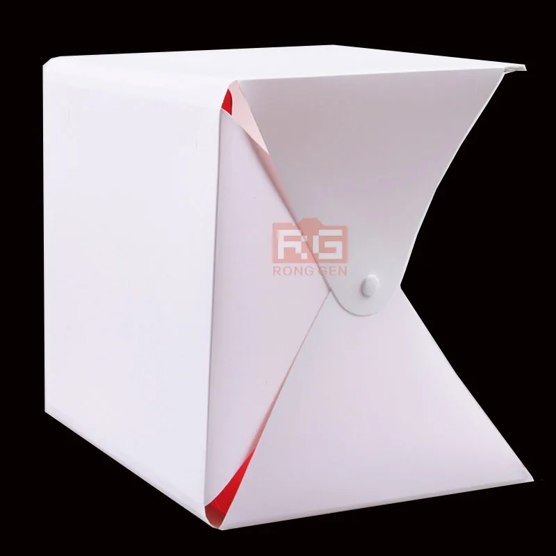 Mini folding studio diffuse soft box with LED light black white green red background photo studio accessory