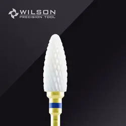 Левша б/у-форма пули-средняя-белая керамика (6405501)-WILSON ceramic Nail Drill Bit & Zirconia ceramic Dental Burs