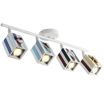 

Mediterranean Style Led Ceiling Light Living Room Bedroom Creative Iron Lamp American Boy Children Room Ceiling Lighting Fixture