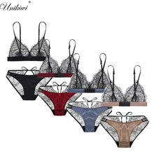 Женское нижнее белье, комплект прозрачного кружевного бюстгальтера. Женский сексуальный тонкий бюстгальтер без косточек, комплект кружевного бюстгальтера и шорт. Женское нижнее белье, Комплект бюстгальтеров